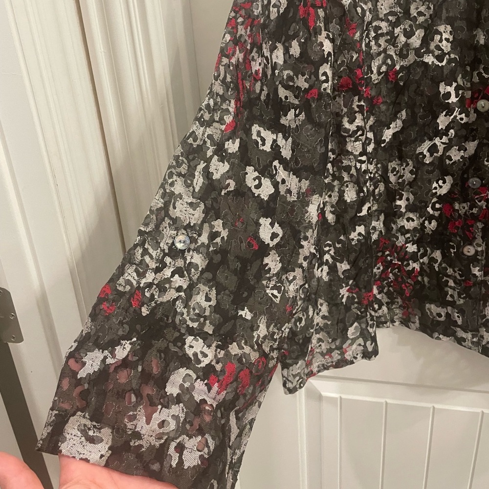 Ruby Rd. Black and Red Button Down Shirt - Picture 4 of 5